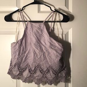 High neck cropped zip up tank top